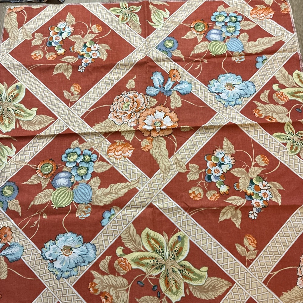 VTG 80s Summerhouse Fabric Sample By Alan J Naness For Design Resources 26x26"